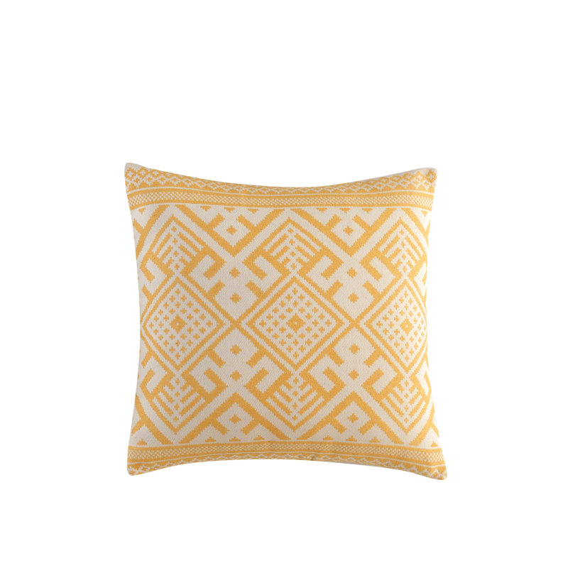 Housse et insert de coussin carré Harrell, Moutarde / beige