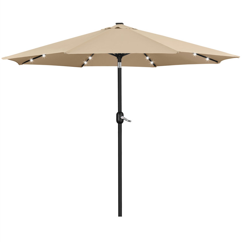 Parasol de marché 11 pi avec 32 lumières DEL 11 pi, Tanné