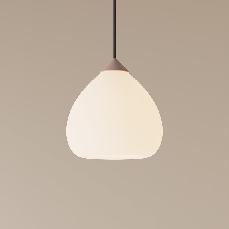 Gulp Pendant Light, 14.6" H x 9.45" W x 9.84" D, Black, Blossompink