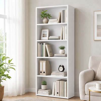 Rectangular Freestanding Adjustable and Anti-tip 6-Tier Bookcase