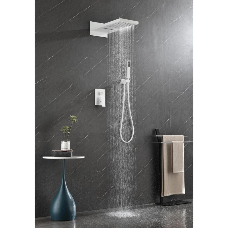 Shower System,Waterfall Rainfall Shower Head With Handheld, Shower Faucet Set For Bathroom Wall Mounted