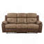 Canapé inclinable double moelleux en microfibre brun