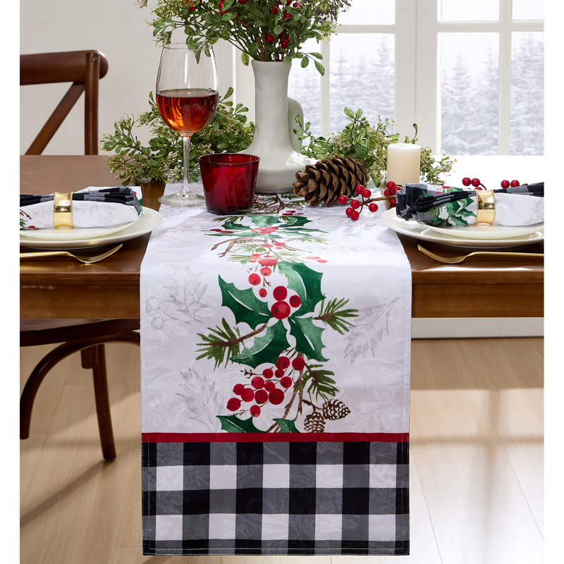 Chemin de table en tissu Holly Charm Holiday