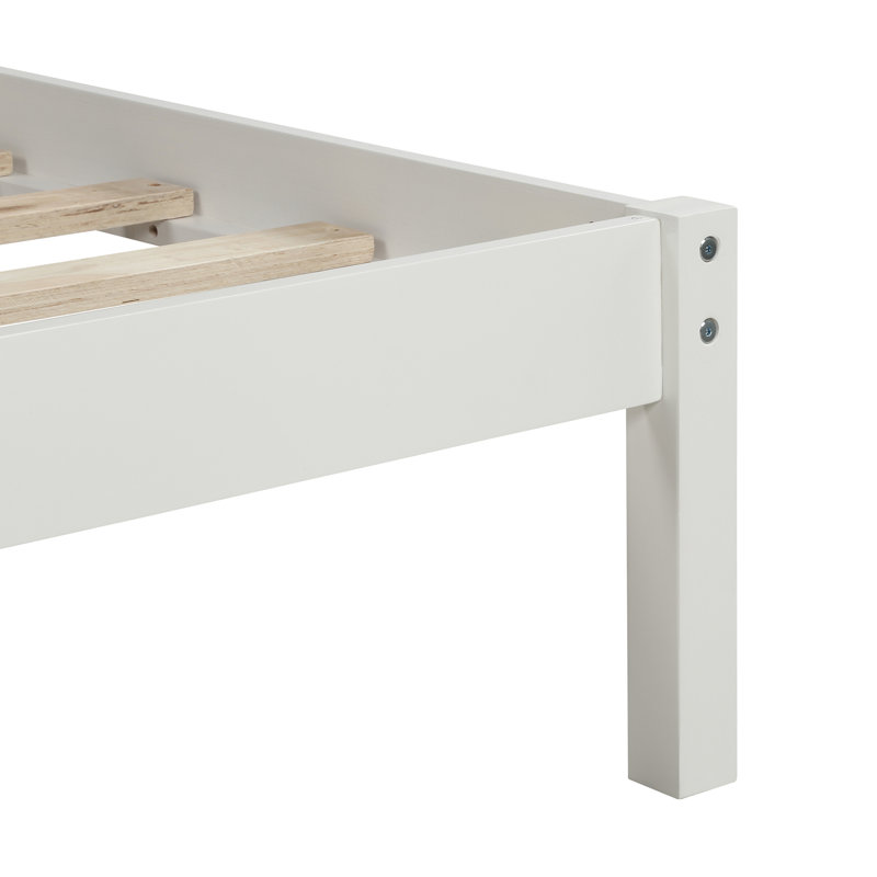 Lit plateforme simple avec tête de lit, support à lattes en bois stable, sans sommier, sommier blanc requis, lattes robustes, teinte