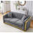 Velvet Luxury Chesterfield Sofa Set, 84 Inches Tufted 3 Seat Couch With Gold Stainless For Living Room,Fabric-1842293908