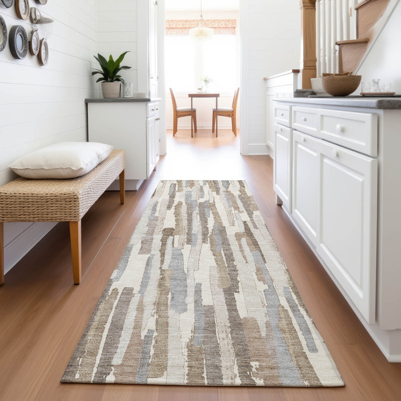 Premium Machine Washable Elize AMF1314 Stripes Rug, Runner 2'3" x 7'6"