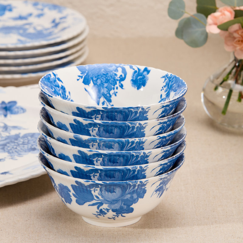 Ensemble de 6 bols en porcelaine bleu Gabrielle