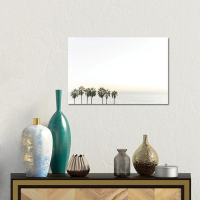 «Palm Trees California Beach», reproduction sur toile tendue sur châssis