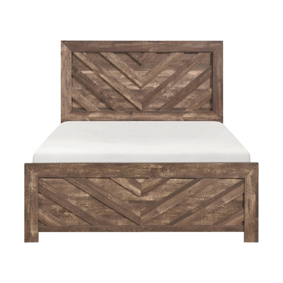 Mobilier de chambre à coucher contemporain à panneau en bois 1pc, lit dans une boîte