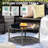 Meissalivve 9-Piece Half-Moon Curved Outdoor Patio Furniture Set, Sectional Conversation Sofa With 2 Swivel Glide Chairs, Coffee & Side Tables For Backyard Deck Garden, Black-751517552