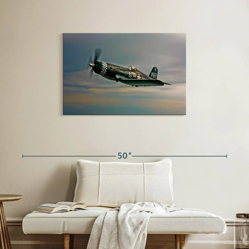 Mehar Old WW2 Airplane, 24" H x 36" W