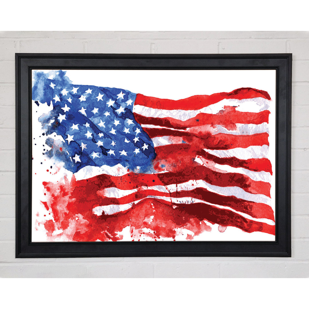 Leinwandbild The Ink Splatter American Flag