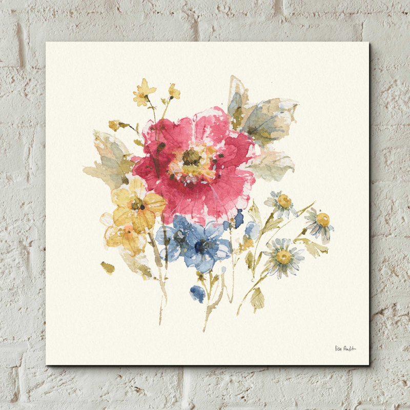 «Summer Garden V» par Lisa Audit, art mural en verre acrylique, H 12 po x l 12 po