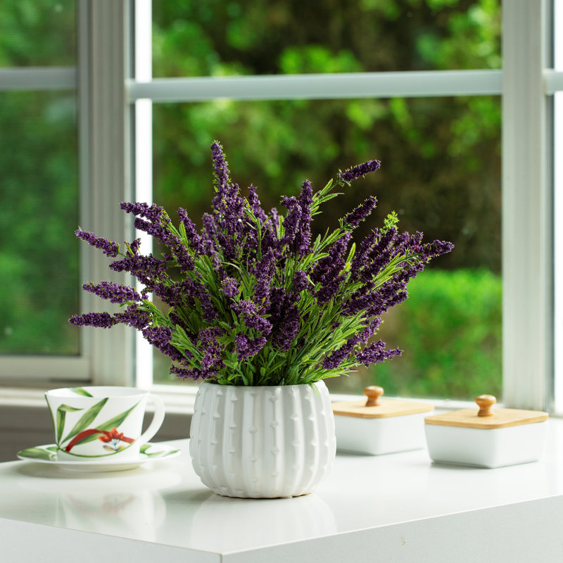 Ledbetter Faux Silk Lavender Arrangement in Pot