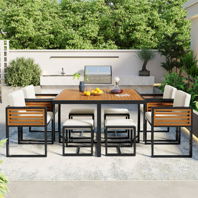 GO 9-Pieces Acacia Wood Patio Dining Set