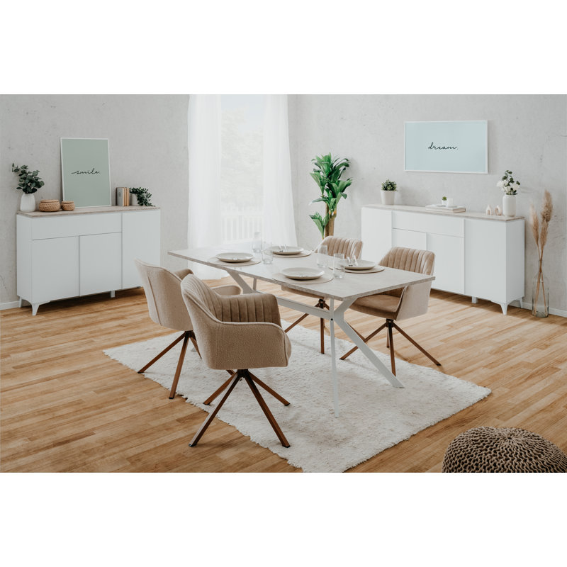 Churubusco Four Leg Coffee Table with Storage, White, Sandstone