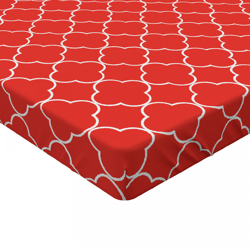 Quatrefoil Microfiber Geometric Fitted Sheet, Twin Fitted Sheet