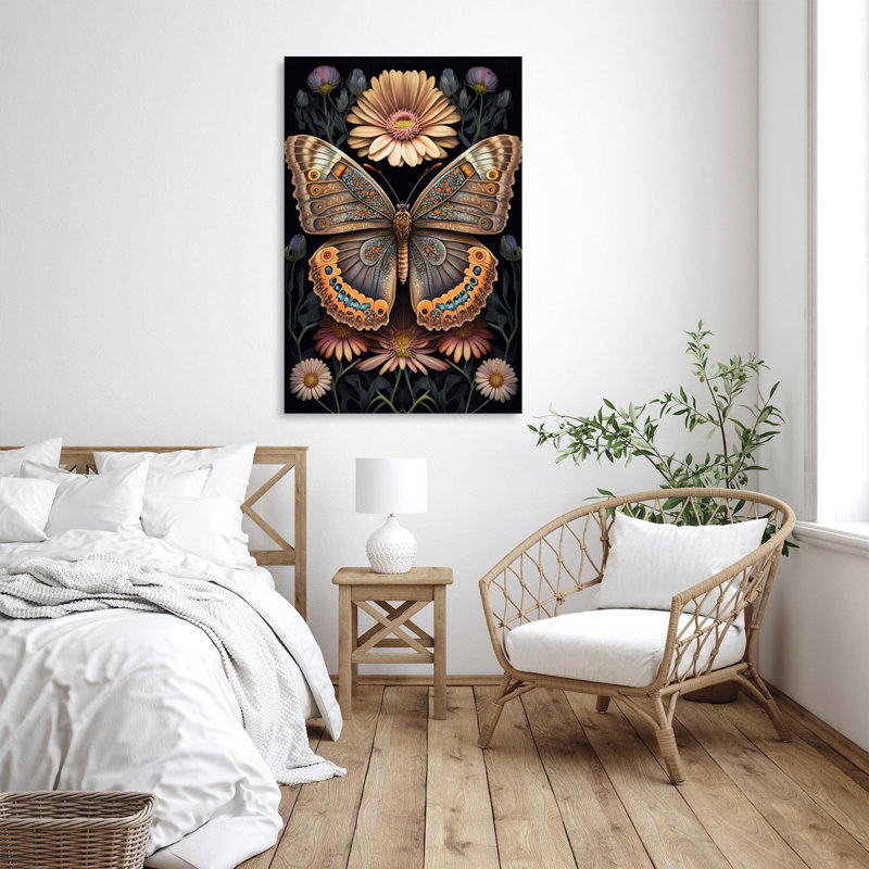 «Gerbera Daisies and Butterfly», impression sur toile tendue, H 36 po x L 24 po x l 1,25 po