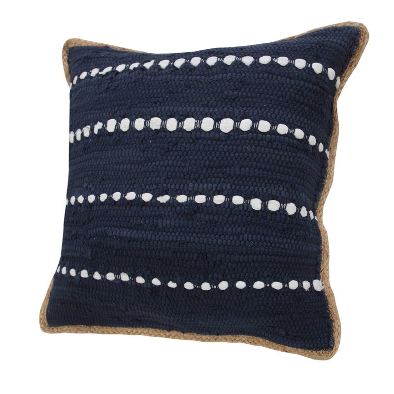 Coussin Baskin, Bleu marine, 20 po x 20 po, Housse de coussin seulement - sans coussin