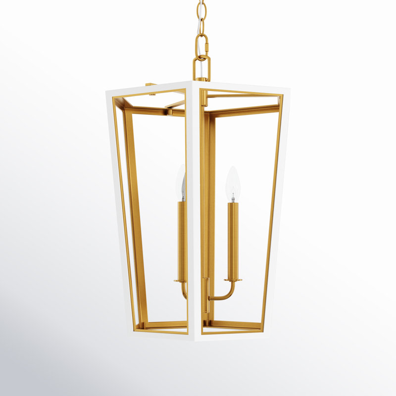 Curt 3 - Light Chandelier, Matte White/Burnished Brass
