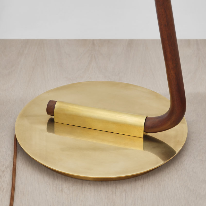 Katia Task Floor Lamp, Mahogany/Hand-Rubbed Antique Brass