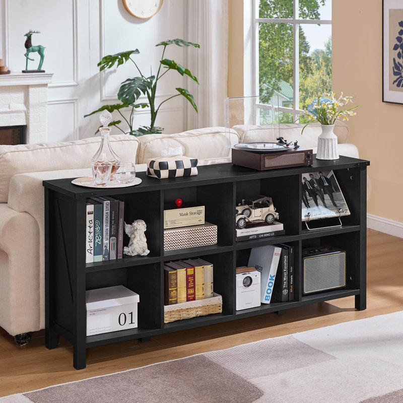 Bibliothèque de rangement Farmhouse, Noir, (2 tablettes) H 29,7 po x l 62 po x P 13,6 po