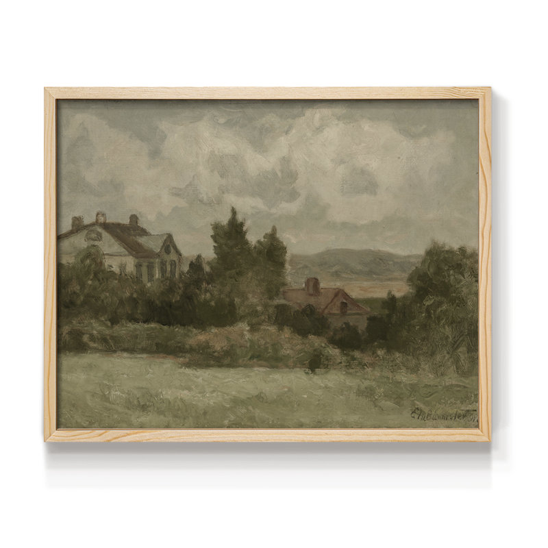 Paysages rétro - DCCXVII - Reproduction encadrée - Restickable, Naturel, H 16 po x l 20 po