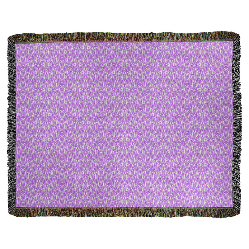Couverture en coton tissé Katelyn Elizabeth, l 50 po x L 60 po, Violet