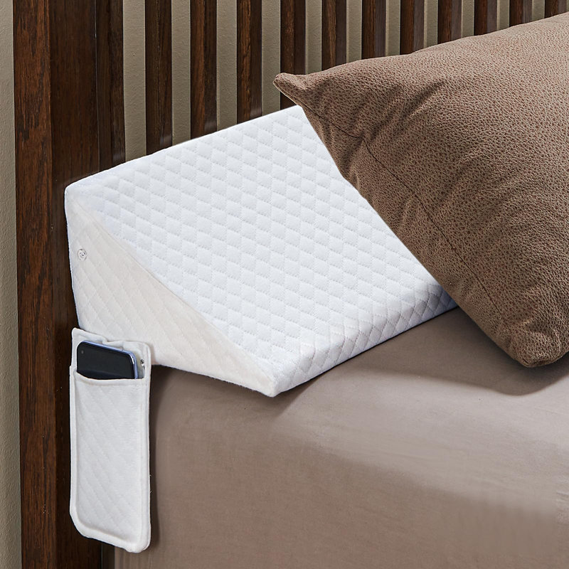 Oreiller en mousse de lit pour le soutien de la tête de lit, Lit double, Blanc