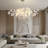 47" 6-Light Ceramic Ginkgo Leaf Chandeliers-385694966