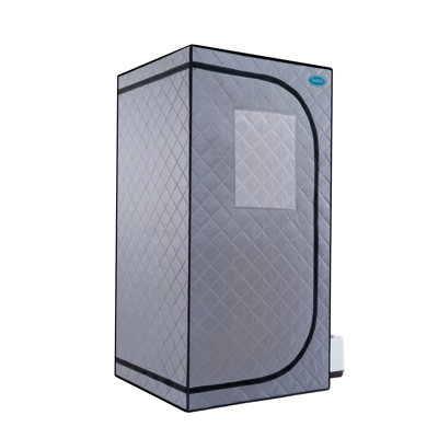 Grey Mini Plus Portable Steam - Home Spa With Generator & Remote. Foldable Chair. Easy Up. Fast Heating. Approved. Heat-. Waterproof. 360 Diffusion. Adjustable Options. Enhance Cell Function Tent