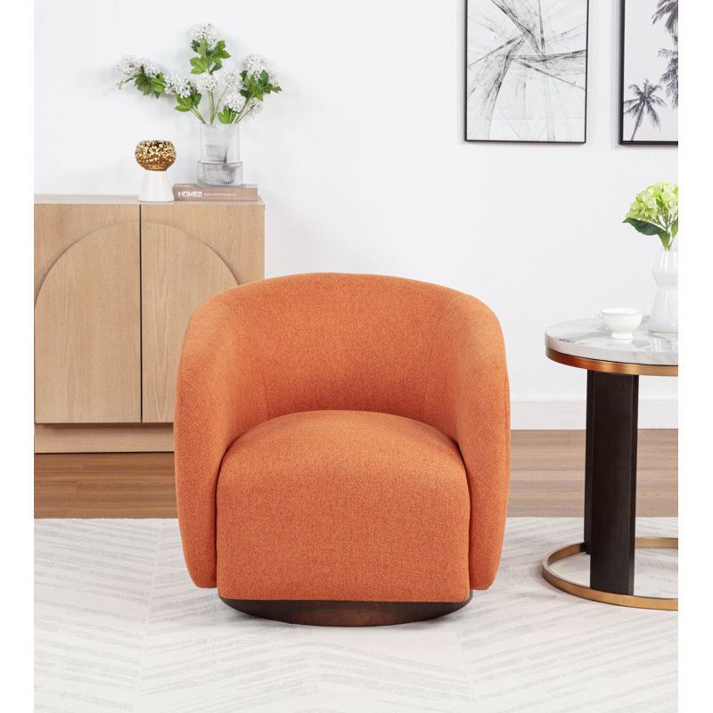 Fauteuil demi-tonneau pivotant Bennett, Orange