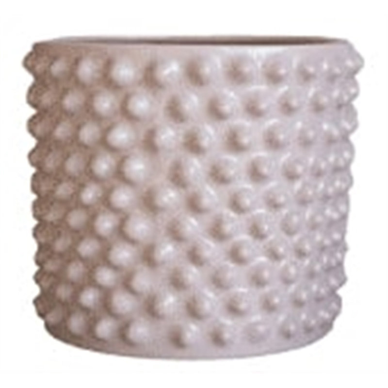 Pot à fleur en céramique Kim, H 10,25 po x l 12 po x P 12 po, Blanc cassé