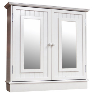 76.3mm W 75.5mm H Surface Medicine Cabinet Mirror 2 Adjustable