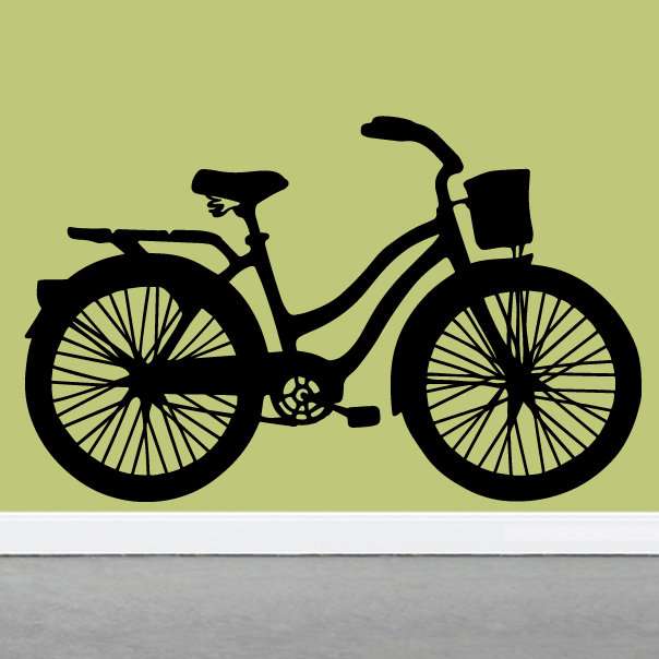Adhésif décoratif vélo rétro, Noir