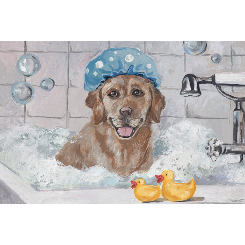 «Enjoying the Bath», reproduction d'art sur toile tendue, H 24 po x l 36 po x 1,5 po