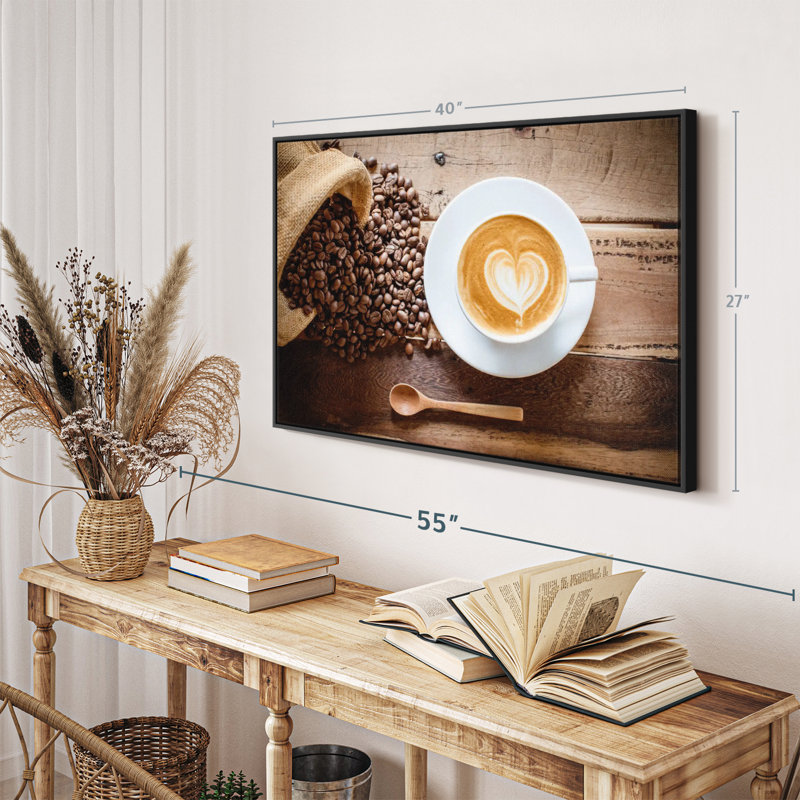 Art mural café au lait, H 27 po x l 40 po