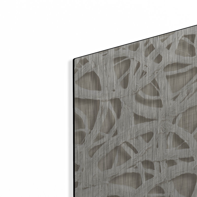 Art mural en métal luxueux «Endless Circles Front Linen» par Wild Apple, 24 po x 24 po, H 24 po x l 24 po