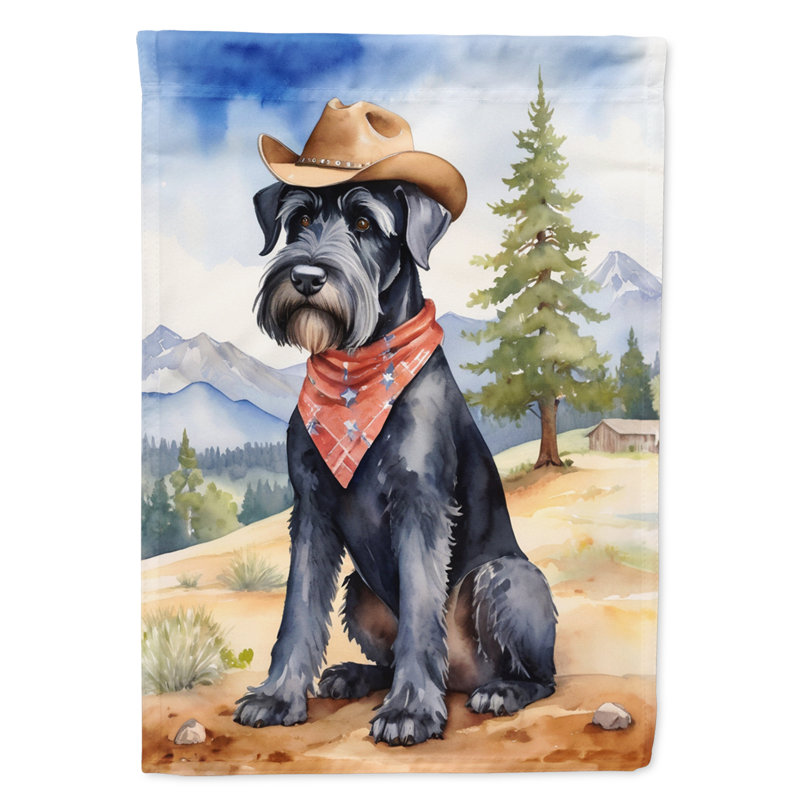Drapeau Cowboy Welcome Garden, Schnauzer géant