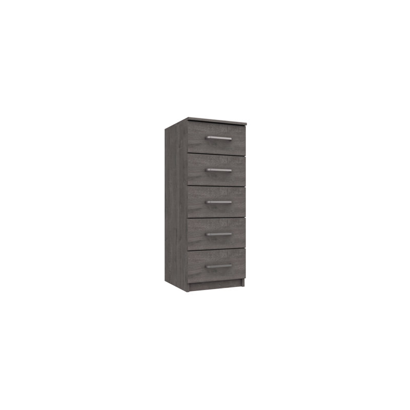 Bushnell 38.3cm W 5 - Drawer Chest of Drawers, Dark Grey