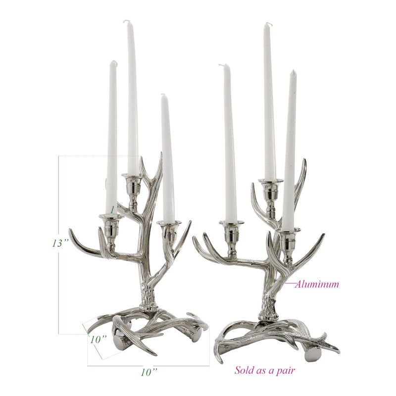 Candélabre en métal fouillis antler