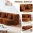 Boneless Lychee Velvet Folding Sofa Bed,No Assembly Required,Sleeper with Pillow-1027406748