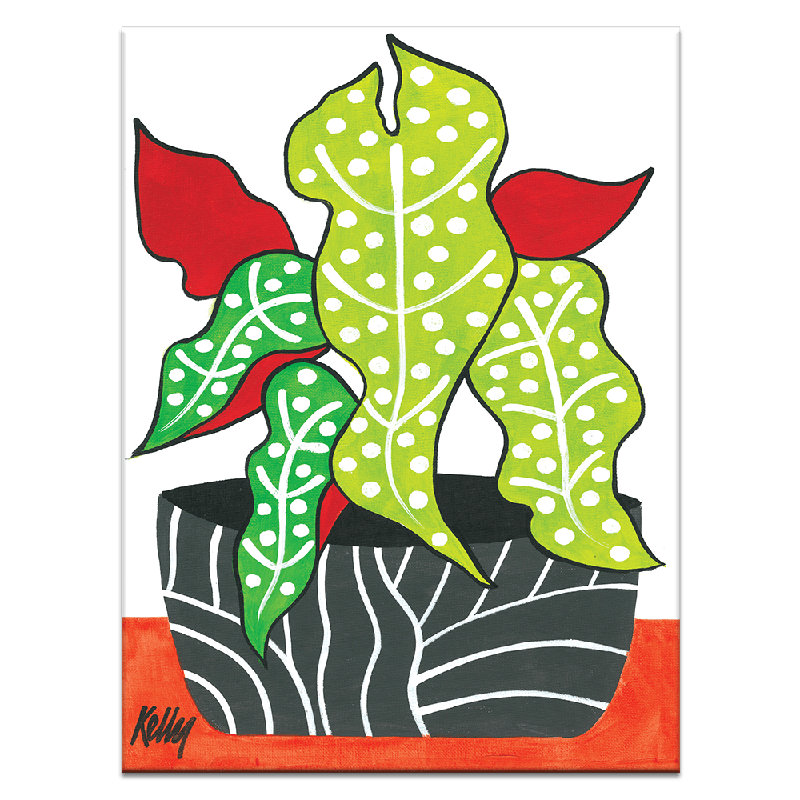 Leopard Leaf by Kelly - Art Prints, Wrapped Canvas, 51" H x 41" W