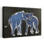 Blue Elephants Embrace Abstract Contemporary Modern Elephant Wildlife Wall Art Print 1 Piece Wrapped Canvas Wall Art-1466584773