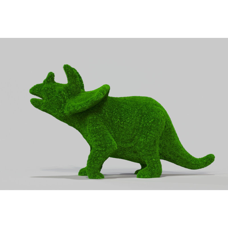 Topiaire extérieur de dinosaures tricératops - chiffres verts