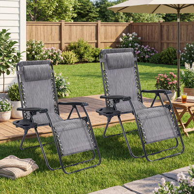 Chaise pliante inclinable Anais (ensemble de 2) Anais