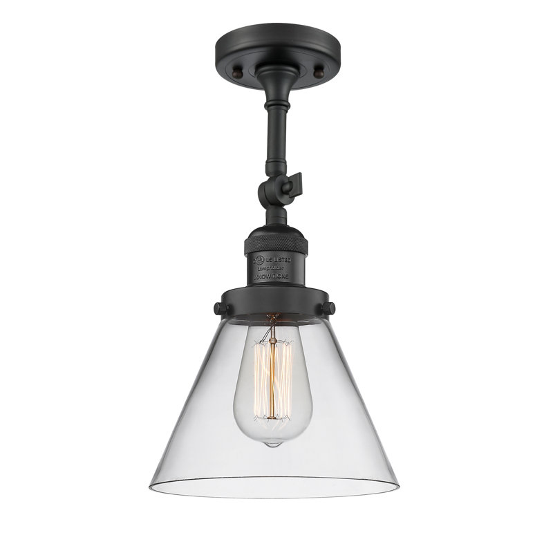 Éclairage de meuble-lavabo inclinable 2 lumières Cone, Ampoule à DEL rétro de 6 watts, Clair, Noir mat
