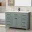 Meuble-lavabo simple 48 po avec comptoir et facette, peint à la main, certifié EPA