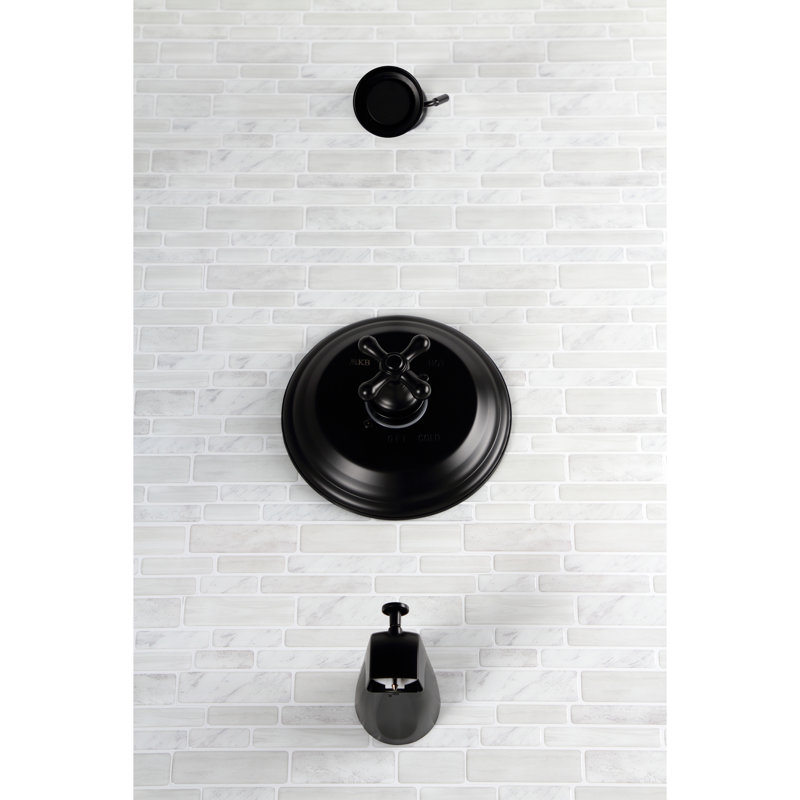Kingston Brass Restoration Single-Handle Pressure Balanced Tub and Shower Faucet, Matte Black