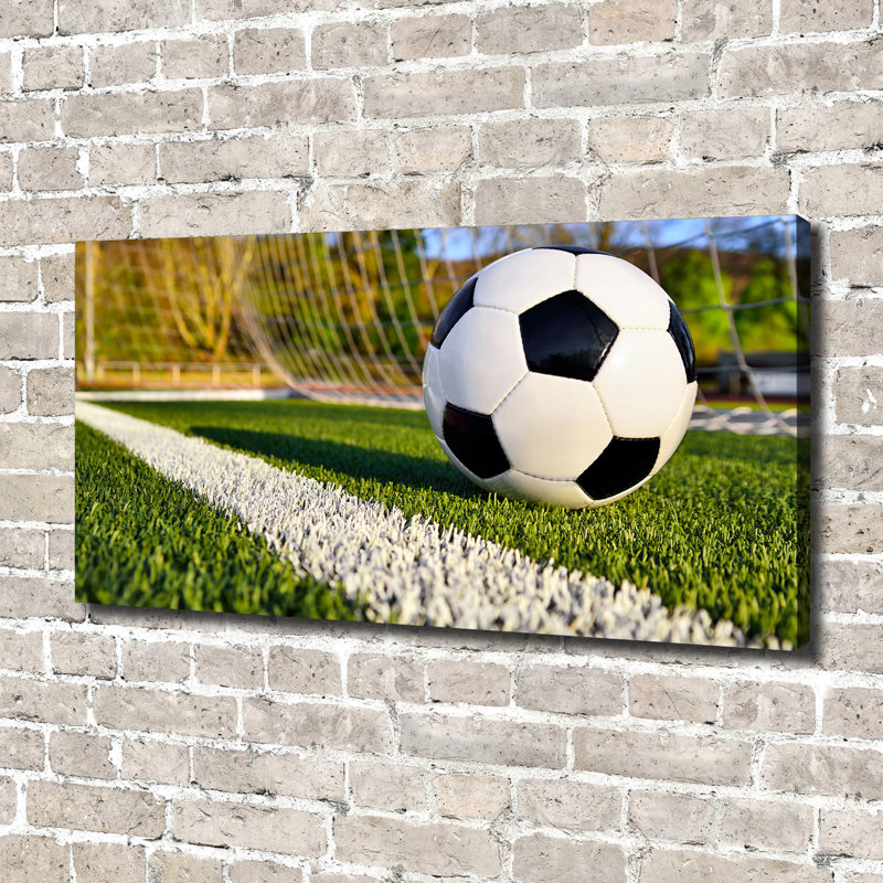 Ball In The Goal - No Frame Print on Canvas